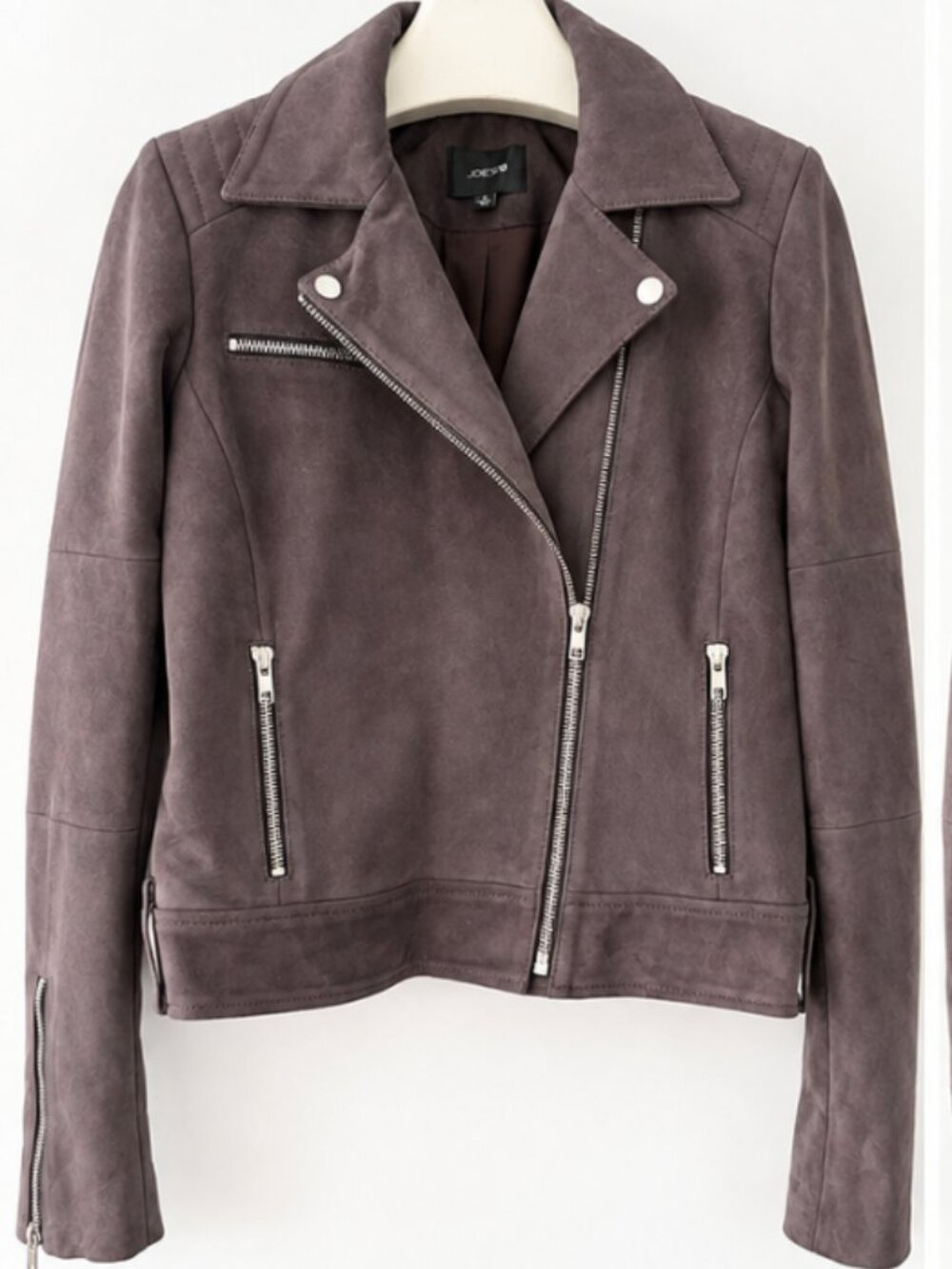 Real suede moto jacket